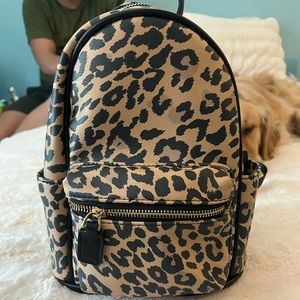 Leopard print mini backpack